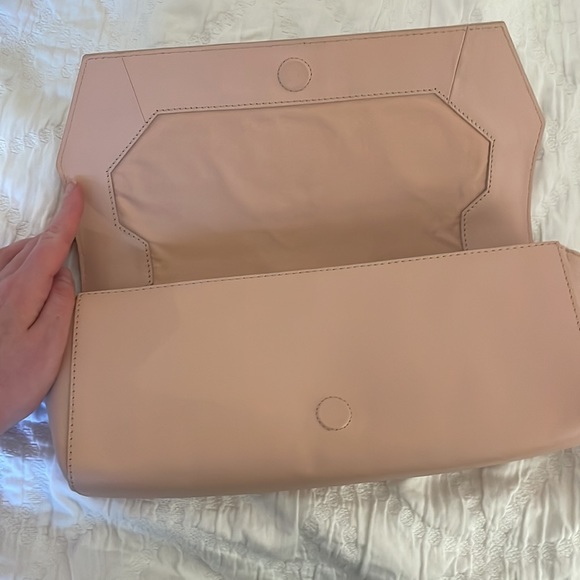 Pink leather clutch evening handbag - Picture 6 of 9